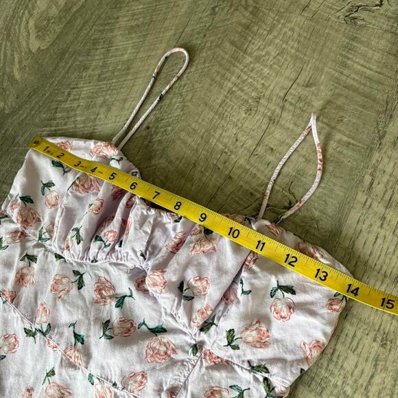 Zara Women's Milkmaid Dress Size Medium Floral Babydoll Cottagecore Maxi Fairy - Picture 4 of 7